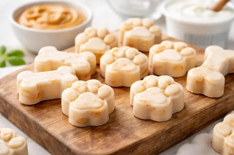 Frozen Greek Yogurt Dog Treats Peanut Butter